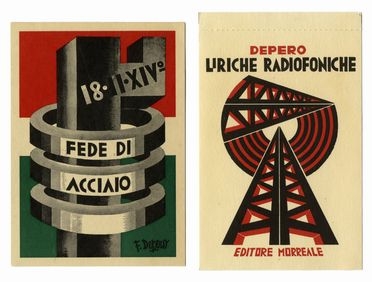  Fortunato Depero  (Fondo, 1892 - Rovereto, 1960) : Liriche radiofoniche.  - Auction Ancient, modern and contemporary art - Libreria Antiquaria Gonnelli - Casa d'Aste - Gonnelli Casa d'Aste
