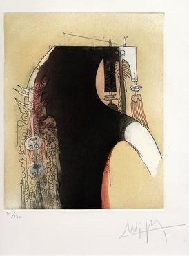  Wifredo Lam  (Sagua la Grande, 1902 - Parigi, 1982) : Vingtième parallèle.  - Asta Arte antica, moderna e contemporanea - Libreria Antiquaria Gonnelli - Casa d'Aste - Gonnelli Casa d'Aste