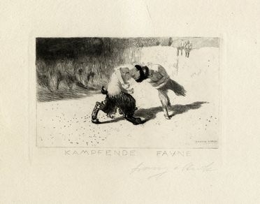  Franz Von Stuck  (Tettenweis, 1863 - Monaco di Baviera, 1928) : Kampfende Faune  [..]