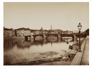  Vincenzo Paganori  (Firenze,  - 1900) : Firenze. Lungarno con il Ponte alla Carraia.  - Auction Fotografie storiche - Libreria Antiquaria Gonnelli - Casa d'Aste - Gonnelli Casa d'Aste