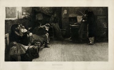  Lionello Balestrieri  (Cetona, 1872 - 1958) [da] : Beethoven.  - Asta Arte antica,  [..]