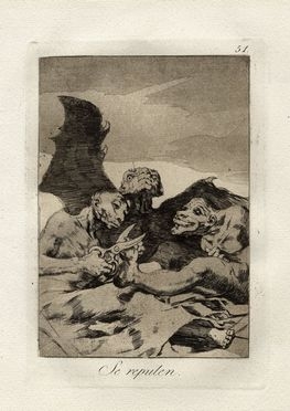  Francisco Goya y Lucientes  (Fuendetodos,, 1746 - Bordeaux,, 1828) : Se repulen!  - Auction Ancient, modern and contemporary art - Libreria Antiquaria Gonnelli - Casa d'Aste - Gonnelli Casa d'Aste