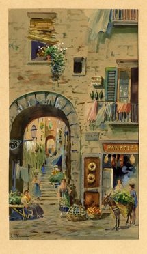 Alessandro Altamura  (Firenze, 1855 - Parigi, 1918) : Scena paesana.  - Auction Modern and Contemporary Art - Libreria Antiquaria Gonnelli - Casa d'Aste - Gonnelli Casa d'Aste