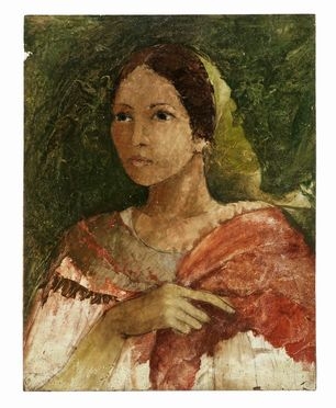  Domenico Purificato  (Fondi, 1915 - Roma, 1984) [attribuito a] : Figura femminile.  [..]