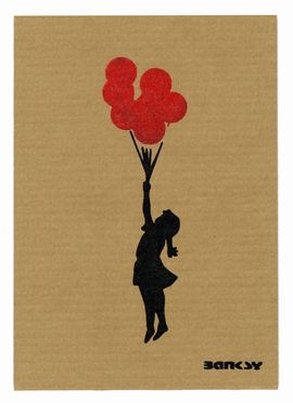  Banksy  (Bristol, 1974) : Flying balloon girl.  - Asta Arte Moderna e Contemporanea  [..]