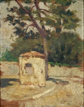  Carlo Corsi  (Nizza, 1879 - Bologna, 1966) : Paesaggio.  - Asta Arte Moderna e  [..]