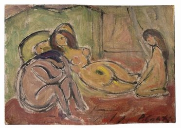  Primo Conti  (Firenze, 1900 - Fiesole, 1988) : Nudi femminili.  - Auction Modern  [..]