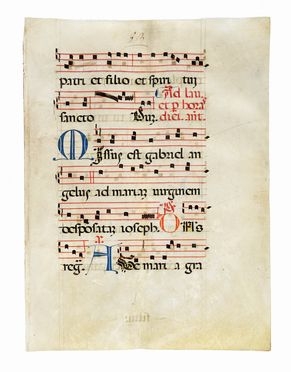 6 fogli pergamenacei con notazione musicale.  - Asta Libri, autografi e manoscritti - Libreria Antiquaria Gonnelli - Casa d'Aste - Gonnelli Casa d'Aste