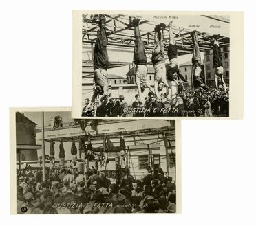 Mussolini a Piazzale Loreto. 2 fotografie.  - Asta Libri, autografi e manoscritti - Libreria Antiquaria Gonnelli - Casa d'Aste - Gonnelli Casa d'Aste