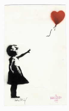  Banksy  (Bristol, 1974) : The Walled Off Hotel. The Balloon Girl.  - Asta Arte Antica, Moderna e Contemporanea - PARTE II - Libreria Antiquaria Gonnelli - Casa d'Aste - Gonnelli Casa d'Aste