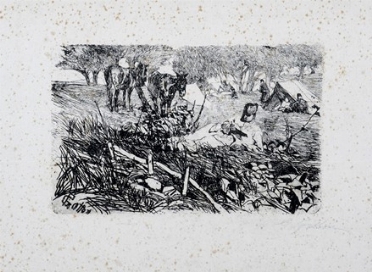  Giovanni Fattori  (Livorno, 1825 - Firenze, 1908) : La lettera al campo.  - Auction  [..]