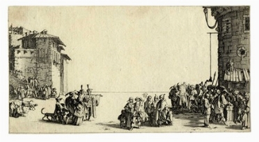  Jacques Callot  (Nancy, 1592 - 1635) : Il mercato degli schiavi o La piccola veduta di Parigi.  - Asta Arte Antica, Moderna e Contemporanea - PARTE I - Libreria Antiquaria Gonnelli - Casa d'Aste - Gonnelli Casa d'Aste