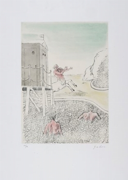  Giorgio De Chirico  (Volos, 1888 - Roma, 1978) : L'arrivo del centauro.  - Asta Arte Antica, Moderna e Contemporanea - PARTE II - Libreria Antiquaria Gonnelli - Casa d'Aste - Gonnelli Casa d'Aste