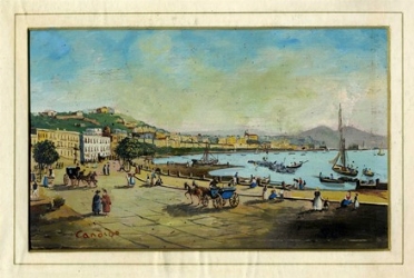  Salvatore Candido  (Napoli, 1798 - Napoli, 1869) : Golfo di Napoli.  - Asta Arte  [..]