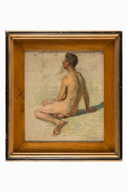  Fancesco Gioli  (San Frediano a Settimo, 1846 - Firenze, 1922) : Studio di nudo  [..]
