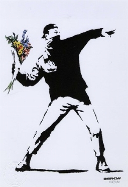  Banksy  (Bristol, 1974) [da] : Flower Thrower.  - Asta Arte Antica, Moderna e Contemporanea - PARTE II - Libreria Antiquaria Gonnelli - Casa d'Aste - Gonnelli Casa d'Aste