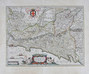  Willem Janszoon Blaeu  (Alkmaar, 1571 - Amsterdam, 1638) : Riviera di Genova di Levante.  - Asta Arte Antica, Moderna e Contemporanea - PARTE I - Libreria Antiquaria Gonnelli - Casa d'Aste - Gonnelli Casa d'Aste
