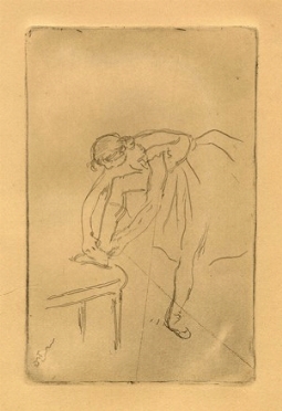  Edgar Degas  (Parigi, 1834 - 1917) : Danseuse mettant son chausson.  - Auction Ancient, modern and contemporary art - Libreria Antiquaria Gonnelli - Casa d'Aste - Gonnelli Casa d'Aste