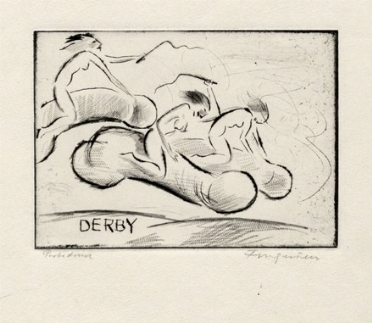  Michel Fingesten  (Buczkowitz, 1883 - Cerisano, 1943) : Derby.  - Asta Arte Antica,  [..]