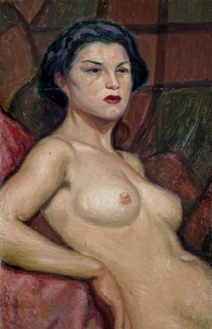  Vera Rockline  (Mosca, 1896 - Parigi, 1934) [attribuito a] : Nudo femminile.  - Asta Arte Antica, Moderna e Contemporanea - PARTE II - Libreria Antiquaria Gonnelli - Casa d'Aste - Gonnelli Casa d'Aste