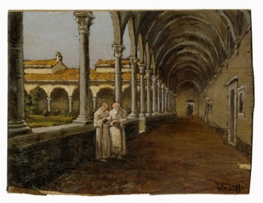  Tito Lessi  (Firenze, 1858 - 1917) : La Certosa.  - Asta Arte Moderna e Contemporanea  [..]