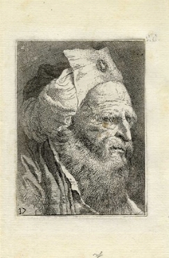  Giandomenico Tiepolo  (Venezia,, 1726 - 1804) : Vecchio barbuto di tre quarti.  - Auction Ancient Art [I Part] - Libreria Antiquaria Gonnelli - Casa d'Aste - Gonnelli Casa d'Aste