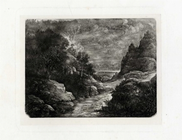  Rodolphe Bresdin  (Montrelais, 1822 - Svres, 1885) : Le ruisseau des gorges.  - Auction Modern and Contemporary Art [II Part ] - Libreria Antiquaria Gonnelli - Casa d'Aste - Gonnelli Casa d'Aste
