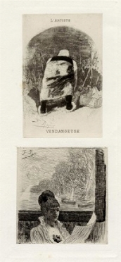  Félicien Rops  (Namur, 1833 - Essonnes, 1898) : Vendangeuse e Petite liseuse.   [..]