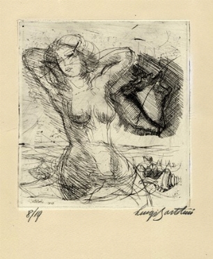  Luigi Bartolini  (Cupramontana, 1892 - Roma, 1963) : Senza titolo.  - Auction Modern and Contemporary Art [II Part ] - Libreria Antiquaria Gonnelli - Casa d'Aste - Gonnelli Casa d'Aste