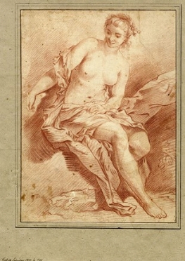  French school, 18th century : Studio di nudo femminile con panneggio.  - Auction Ancient Art [I Part] - Libreria Antiquaria Gonnelli - Casa d'Aste - Gonnelli Casa d'Aste
