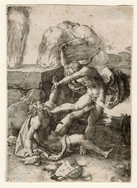  Lucas Van Leyden  (Leida,, 1494 - 1533) : Caino uccide Abele.  - Auction Ancient Art [I Part] - Libreria Antiquaria Gonnelli - Casa d'Aste - Gonnelli Casa d'Aste