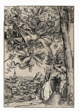  Lucas Cranach (il Vecchio)  (Kronach, 1472 - Weimar, 1553) : La tentazione di Sant'Antonio.  - Auction Ancient Art [I Part] - Libreria Antiquaria Gonnelli - Casa d'Aste - Gonnelli Casa d'Aste