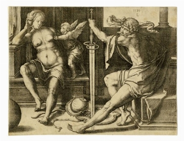  Lucas Van Leyden  (Leida,, 1494 - 1533) : Marte, Venere e Cupido.  - Auction Ancient Art [I Part] - Libreria Antiquaria Gonnelli - Casa d'Aste - Gonnelli Casa d'Aste