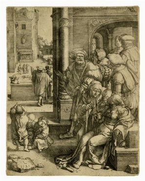  Lucas Van Leyden  (Leida,, 1494 - 1533) : Il poeta Virgilio sospeso in una cesta.  - Auction Ancient Art [I Part] - Libreria Antiquaria Gonnelli - Casa d'Aste - Gonnelli Casa d'Aste