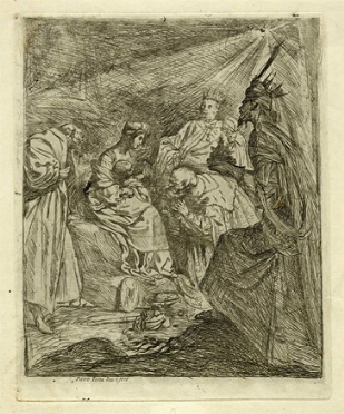  Claude Vignon  (Tours, 1593 - Parigi, 1670) : Adorazione dei Magi.  - Auction Ancient Art [I Part] - Libreria Antiquaria Gonnelli - Casa d'Aste - Gonnelli Casa d'Aste