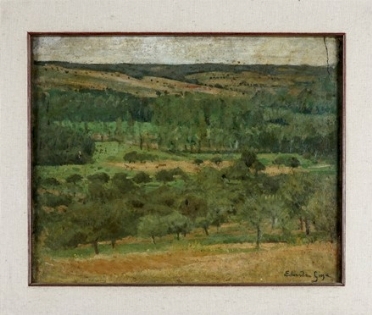  Edoardo Gioja  (Roma, 1862 - Londra, 1937) : Paesaggio.  - Asta Arte Moderna e  [..]