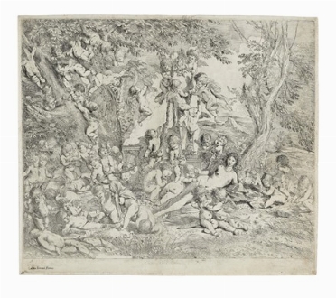  Pietro Testa  (Lucca, 1611 - Roma, 1650) : Il giardino di Venere (Venere adagiata fra vari putti).  - Auction Ancient Art [I Part] - Libreria Antiquaria Gonnelli - Casa d'Aste - Gonnelli Casa d'Aste
