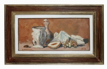  Felice Carena  (Cumiana, 1879 - Venezia, 1966) : Natura morta con frutta.  - Auction  [..]