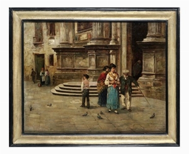  Giacomo Favretto  (Venezia, 1849 - 1887) [attribuito a] : La Scuola Grande di San  [..]