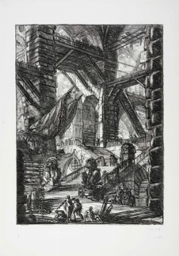  Giovanni Battista Piranesi  (Mogliano Veneto, 1720 - Roma, 1778) : La scalinata con i trofei.  - Auction Ancient Art [I Part] - Libreria Antiquaria Gonnelli - Casa d'Aste - Gonnelli Casa d'Aste