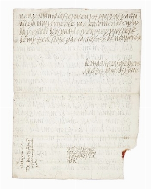  d'Aragona Re di Napoli Federico : Lettera autografa inviata alla Regina Isabella  [..]
