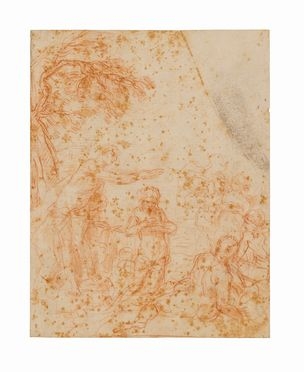  Simone Cantarini  (Pesaro, 1612 - Verona, 1648) : Il battesimo di Cristo.  - Asta STAMPE E DISEGNI DAL XVI AL XX SECOLO - Libreria Antiquaria Gonnelli - Casa d'Aste - Gonnelli Casa d'Aste