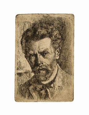  Alfonso Holländer  (Ratisbona, 1845 - Firenze, 1923) : Autoritratto.  - Asta STAMPE E DISEGNI DAL XVI AL XX SECOLO - Libreria Antiquaria Gonnelli - Casa d'Aste - Gonnelli Casa d'Aste