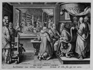  Jan Van der Straet (detto Stradano)  (Bruges, 1523 - Firenze, 1605) [da] : La produzione della seta.  - Asta STAMPE E DISEGNI DAL XVI AL XX SECOLO - Libreria Antiquaria Gonnelli - Casa d'Aste - Gonnelli Casa d'Aste
