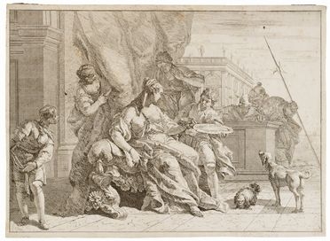  Francesco Salvatore Fontebasso  (Venezia, 1707 - 1769) : Sofonisba.  - Asta STAMPE E DISEGNI DAL XVI AL XX SECOLO - Libreria Antiquaria Gonnelli - Casa d'Aste - Gonnelli Casa d'Aste