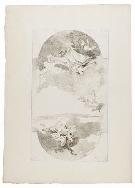  Giandomenico Tiepolo  (Venezia,, 1726 - 1804) : Diana scende dal cielo per salvare Ifigenia.  - Asta STAMPE E DISEGNI DAL XVI AL XX SECOLO - Libreria Antiquaria Gonnelli - Casa d'Aste - Gonnelli Casa d'Aste