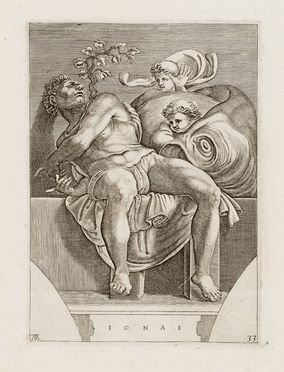  Adamo Scultori  (Mantova,  - Roma, 1587) : Il profeta Giona.  - Asta STAMPE E DISEGNI DAL XVI AL XX SECOLO - Libreria Antiquaria Gonnelli - Casa d'Aste - Gonnelli Casa d'Aste