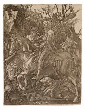  Albrecht Dürer  (Norimberga,, 1471 - 1528) [da] : Il cavaliere. la morte e il diavolo.  - Asta STAMPE E DISEGNI DAL XVI AL XX SECOLO - Libreria Antiquaria Gonnelli - Casa d'Aste - Gonnelli Casa d'Aste