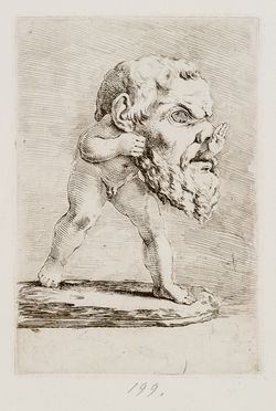  Stefano Della Bella  (Firenze, 1610 - 1664) : Fanciullo con mascherone.  - Asta STAMPE E DISEGNI DAL XVI AL XX SECOLO - Libreria Antiquaria Gonnelli - Casa d'Aste - Gonnelli Casa d'Aste
