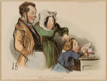  Honor Daumier  (Marsiglia, 1808 - Valmondois, 1879) : Les parents le trouvent plein d'esprit.  - Asta STAMPE E DISEGNI DAL XVI AL XX SECOLO - Libreria Antiquaria Gonnelli - Casa d'Aste - Gonnelli Casa d'Aste